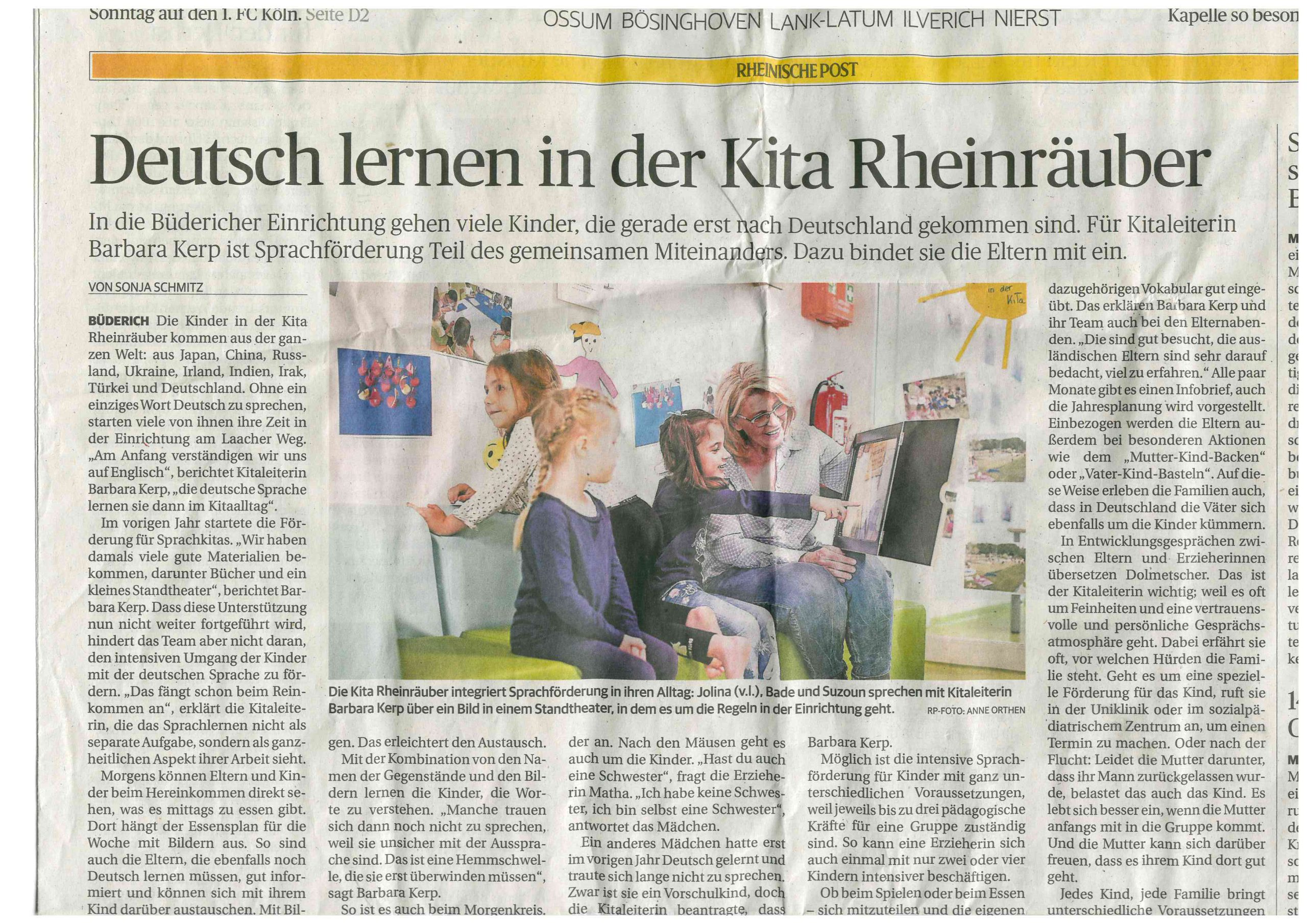Deutsch lernen in der Kita KiKu Rheinräuber in Meerbusch